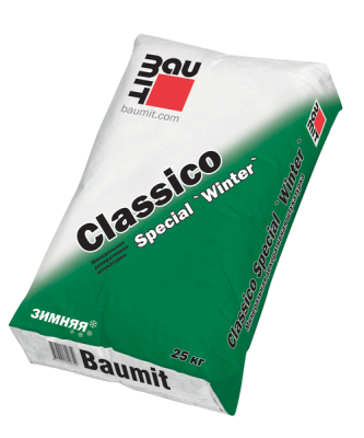 Минеральная штукатурка Baumit Classico Specia Winterl K2, шуба, белая, 25кг